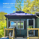 PURPLE LEAF Double Top Square Aluminum Umbrellas in Wood Color