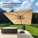 PURPLE LEAF Double Top Square Aluminum Umbrellas in Wood Color