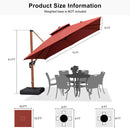 PURPLE LEAF Double Top Square Aluminum Umbrellas in Wood Color