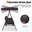 PURPLE LEAF Outdoor Patio Porch Swing with Adjustable PVC Canopy, 3-seat Swing Chair Bench with Side Cup Holder for Backyard Front Porch Lawn, Cushions and Pillow Included - Purpleleaf Canada