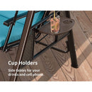 PURPLE LEAF Outdoor Patio Porch Swing with Adjustable PVC Canopy, 3-seat Swing Chair Bench with Side Cup Holder for Backyard Front Porch Lawn, Cushions and Pillow Included - Purpleleaf Canada