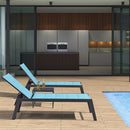 PURPLE LEAF Outdoor Chaise Lounge 3 Pieces Aluminum Patio Lounge Chair with Side Table - Purpleleaf Canada