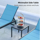 PURPLE LEAF Outdoor Chaise Lounge 3 Pieces Aluminum Patio Lounge Chair with Side Table - Purpleleaf Canada