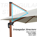 PURPLE LEAF Patio Umbrella Outdoor Square Cantilever Umbrella  Offset Umbrella Heavy Duty Sun Umbrella for Garden Deck Pool Patio - Purpleleaf Canada