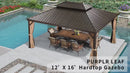 PURPLE LEAF Outdoor Hardtop Gazebo for Garden Bronze Double Roof Aluminum Frame Pavilion
