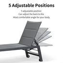 PURPLE LEAF Outdoor Chaise Lounge 3 Pieces Aluminum Patio Lounge Chair with Side Table - Purpleleaf Canada