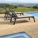 PURPLE LEAF Outdoor Chaise Lounge 3 Pieces Aluminum Patio Lounge Chair with Side Table - Purpleleaf Canada