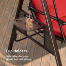 PURPLE LEAF Outdoor Patio Porch Swing with Adjustable PVC Canopy, 3-seat Swing Chair Bench with Side Cup Holder for Backyard Front Porch Lawn, Cushions and Pillow Included - Purpleleaf Canada