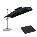 [ Umbrella with Base Set ]PURPLE LEAF Double Top 360 Degree  Rotation Square Patio Classic Umbrella with Base