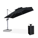 [ Umbrella with Base Set ]PURPLE LEAF Double Top 360 Degree  Rotation Square Patio Classic Umbrella with Base