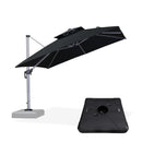 [ Umbrella with Base Set ]PURPLE LEAF Double Top 360 Degree  Rotation Square Patio Classic Umbrella with Base