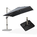 PURPLE LEAF Hailar Deluxe Aluminum Patio Umbrella with Base, Square and Rectangular Umbrella