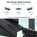 PURPLE LEAF Lateral Tilt Patio Umbrella with Base, 360° Swivel Cantilever Umbrella with Stand
