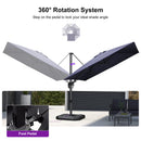 PURPLE LEAF Lateral Tilt Patio Umbrella with Base, 360° Swivel Cantilever Umbrella with Stand