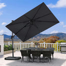 PURPLE LEAF Best Value Rectangle Cantilever Patio Umbrella with Left-Right Tilt and 360° Swivel