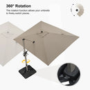PURPLE LEAF Hailar Deluxe Aluminum Patio Umbrella with Base, Square and Rectangular Umbrella