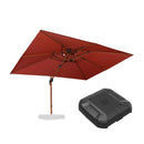 PURPLE LEAF Outdoor Garden Umbrella with Base, Cantilever Umbrellas in Wood Color