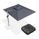 PURPLE LEAF Rectangular Cantilever Umbrella with Base, Outdoor Umbrellas with Lights