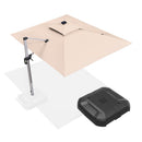 PURPLE LEAF Rectangular Cantilever Umbrella with Base, Outdoor Umbrellas with Lights