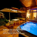 PURPLE LEAF Solar Powered Umbrella LED Rectangular Patio Umbrella with Lights