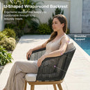 PURPLE LEAF Patio Dining Set for Garden Deck Wicker Table and Chairs Set