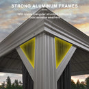 PURPLE LEAF Patio Gazebo for Backyard Hardtop Galvanized Steel Frame with Upgrade Curtain Light Grey