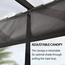 PURPLE LEAF Outdoor Pergola with Retractable Canopy Aluminum Shelter for Porch Garden Beach Shade Pavilion Pergola Modern Backyard Deck– Clearance Sale 20% Off
