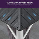 PURPLE LEAF Modern Gazebo Grey Hardtop Galvanized Steel Double Roof White Aluminum Poles with Curtains and Netting