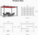 PURPLE LEAF Outdoor Retractable Pergola Patio Shelter for Garden Porch Beach Pavilion Grill Gazebo