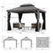 PURPLE LEAF Patio Gazebo for Backyard Hardtop Galvanized Steel Frame with Upgrade Curtain Light Grey