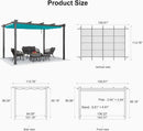 PURPLE LEAF Outdoor Retractable Pergola Patio Shelter for Garden Porch Beach Pavilion Grill Gazebo
