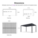 PURPLE LEAF Louvered Pergola Outdoor Aluminum Pergola with Adjustable Roof for Deck Backyard Garden Hardtop Gazebo