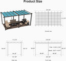 PURPLE LEAF Outdoor Pergola with Retractable Canopy Aluminum Shelter for Porch Garden Beach
