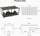 PURPLE LEAF Outdoor Pergola with Retractable Canopy Aluminum Shelter for Porch Garden Beach