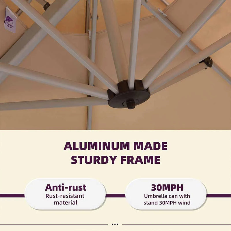 PURPLE LEAF Double Top 360 Degree Rotation Round Outdoor Classic Umbrella