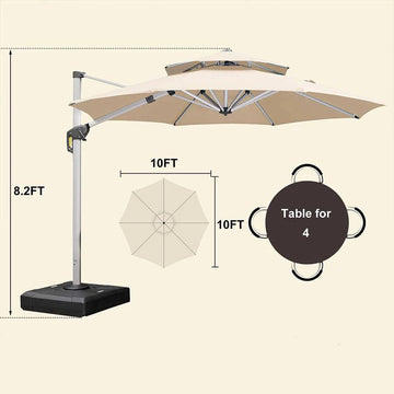 PURPLE LEAF Double Top 360 Degree Rotation Round Outdoor Classic Umbrella