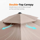 [ Umbrella with Base Set ] PURPLE LEAF Double Top 360 Degree Rotation Round Outdoor Classic Umbrella  with Base