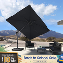 PURPLE LEAF Best Value Rectangle Cantilever Patio Umbrella with Left-Right Tilt and 360° Swivel