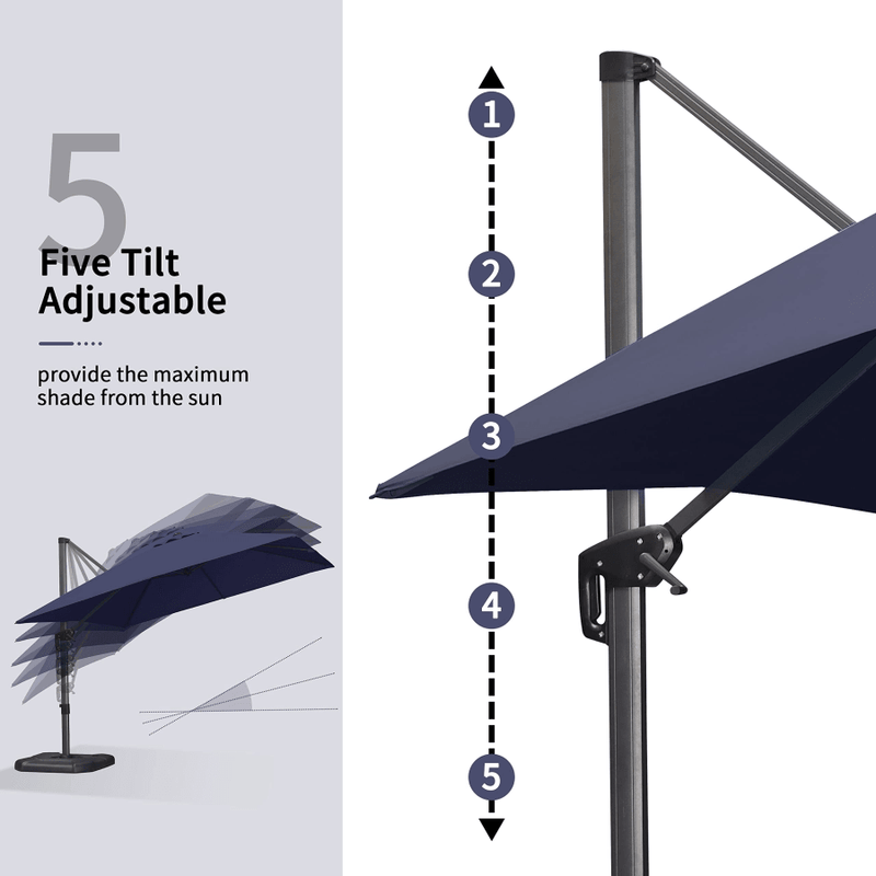 PURPLE LEAF Square Offset Cantilever Umbrella