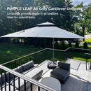 PURPLE LEAF Cantilever Patio Umbrella Gray Pole Outdoor Umbrella with UV Protection