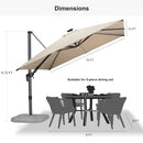 PURPLE LEAF LED Economical 10ft Patio Umbrellas Outdoor Umbrella with Lights