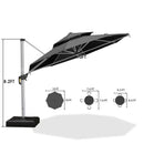 [ Umbrella with Base Set ] PURPLE LEAF Double Top 360 Degree Rotation Round Outdoor Classic Umbrella  with Base