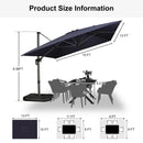 PURPLE LEAF Affordable Patio Umbrella with Base, Square and Rectangular Outdoor Umbrella