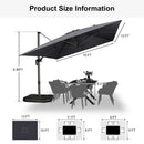 PURPLE LEAF Affordable Patio Umbrella with Base, Square and Rectangular Outdoor Umbrella