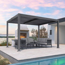 PURPLE LEAF Louvered Pergola Outdoor Aluminum Pergola Patio Pergola with Adjustable Roof for Deck Garden Yard Hardtop Gazebo