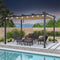 PURPLE LEAF Outdoor Retractable Pergola Patio Shelter for Garden Porch Beach Pavilion Grill Gazebo with Lights