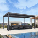 PURPLE LEAF Louvered Pergola Outdoor Aluminum Pergola Patio Pergola with Adjustable Roof for Deck Garden Yard Hardtop Gazebo