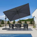 PURPLE LEAF Best Value Rectangle Cantilever Patio Umbrella with Left-Right Tilt and 360° Swivel