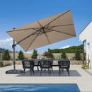 PURPLE LEAF Best Value Rectangle Cantilever Patio Umbrella with Left-Right Tilt and 360° Swivel