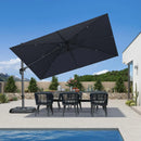 PURPLE LEAF Best Value Rectangle Cantilever Patio Umbrella with Left-Right Tilt and 360° Swivel